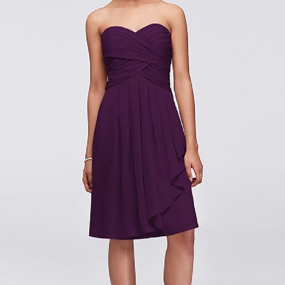 David's Bridal Dresses & Skirts - Plum strapless dress